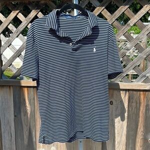 Polo by Ralph Lauren Navy Blue Pinstriped Size Medium